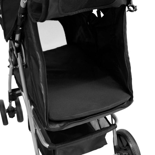 Monstershop Pet Stroller with Rain Cover – Black