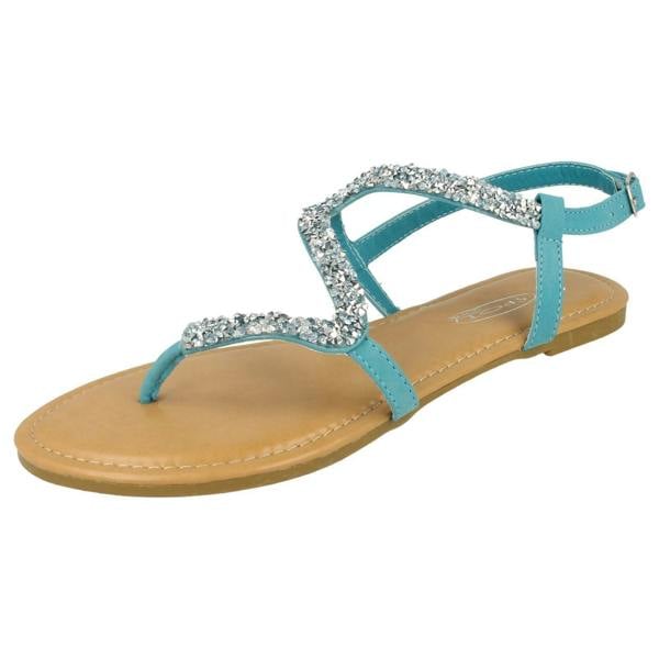 Spot On Ladies Spot On Open Toe Glitter Swirl Sandals