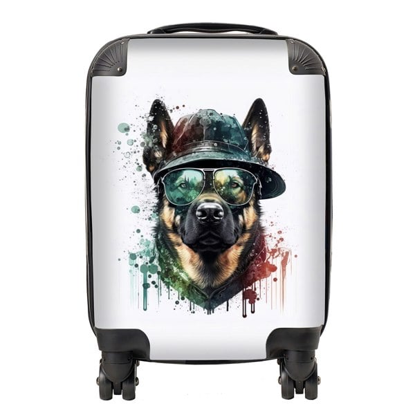 Warren Reed German Shepherd Splashart Suitcase