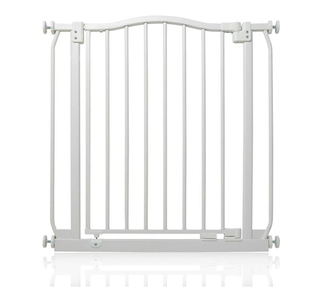 Safetots Curved Top Safety Gate, 71cm - 80cm, Matt White, Pressure Fit Stair Gate