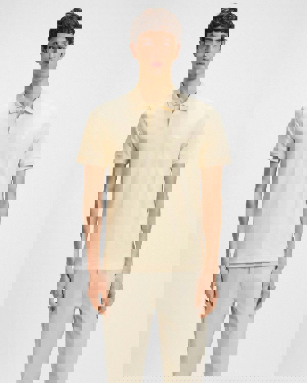 BOSS Orange Passenger Mens Stretch-Cotton Slim-Fit Polo Shirt with Logo Patch - Open Yellow 767