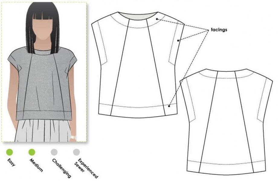 Style Arc Sewing Pattern Ethel Top - Tops for Women - Intermediate