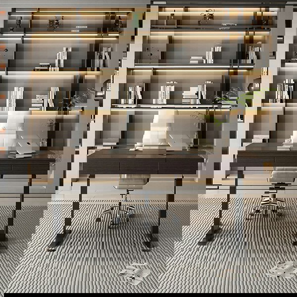 Moreno Electric Standing Office Desk With Storage, Solid Wood-Rit Concept-Rit Concept