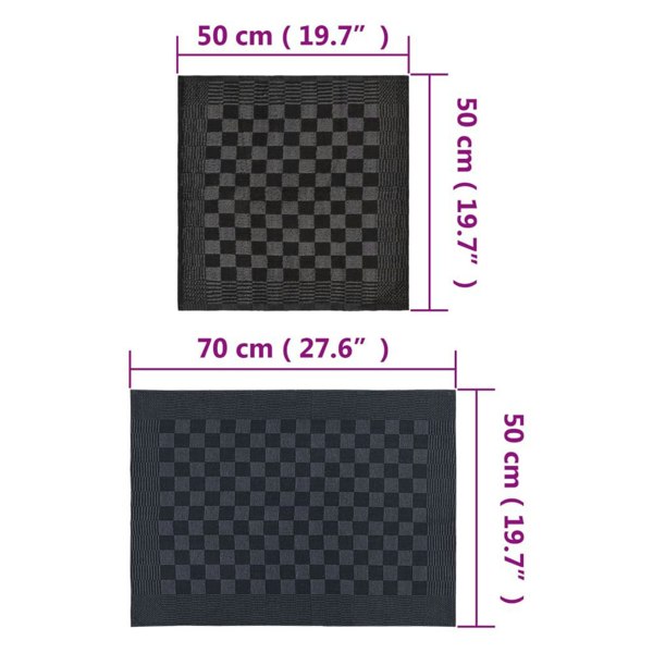 Berkfield 20 Piece Towel Set Black and Grey Cotton