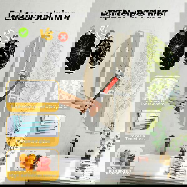 Levede 40cm Round Wall Mirror Frameless Tempered Glass Explosion-Proof Decor