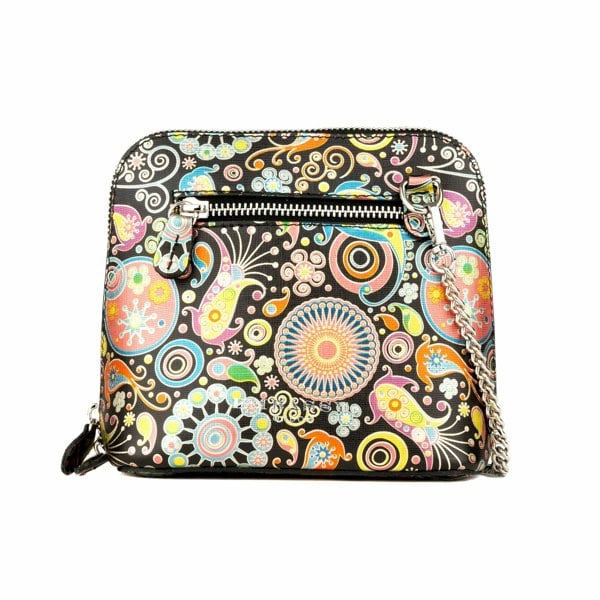 Embassy London Macaw - Navy & Pink - Women's zip-up crossbody leather handbag