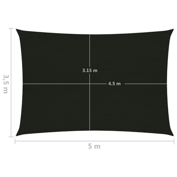 Berkfield Sunshade Sail 160 g/m�__ Black 3.5x5 m HDPE
