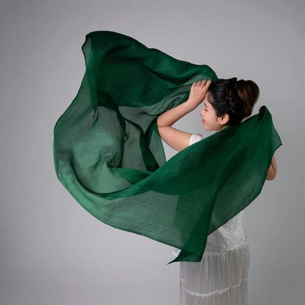 Forest Green Silk Scarf – Hand-Dyed Mulberry Silk, Eid & Evening Wrap
