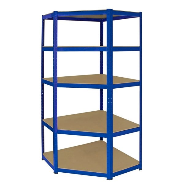 Monster Racking T-Rax Corner Shelving Unit & 2 x 90cm Garage Storage Bays - Blue