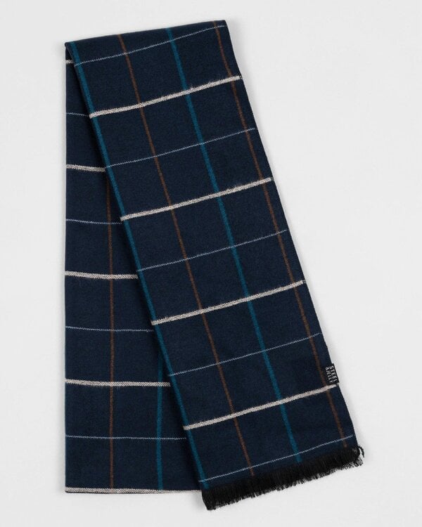 Steel & Jelly Kilsby – Navy Multi Colour Check Scarf