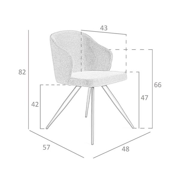 Angel Cerdá Grey Fabric Chair 4057