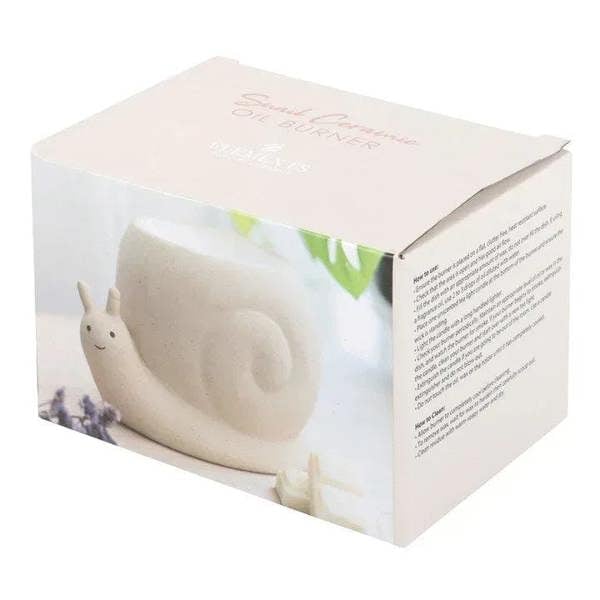 Snail oil burner gift box with cream burner and snail figurine shown