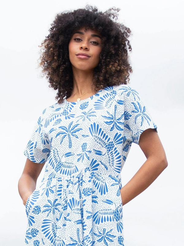 Kite Womens Organic Harbour Slub Jersey Dress Toucan Do It