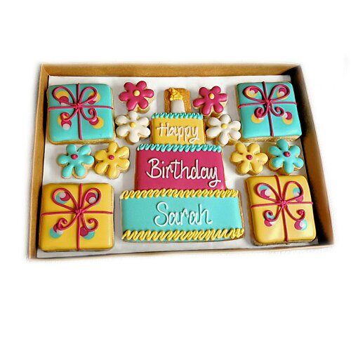 The Cookie Collaboration Hand-iced Personalised Birthday Cookie LETTERBOX GIFT/For Her