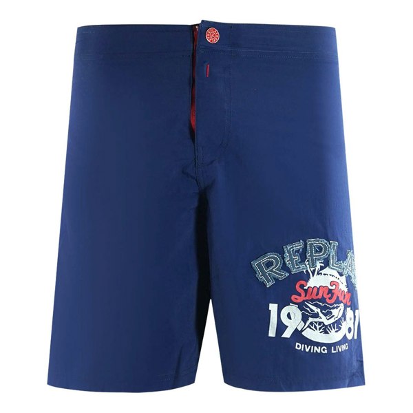 Replay Ripar Navy Blue Swim Shorts