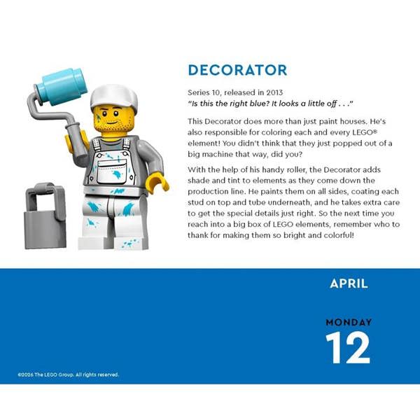 Chronicle Books Lego Minifigure Desk Calendar 2027, Desk Calendars, Day To View, Entertainment, Gift