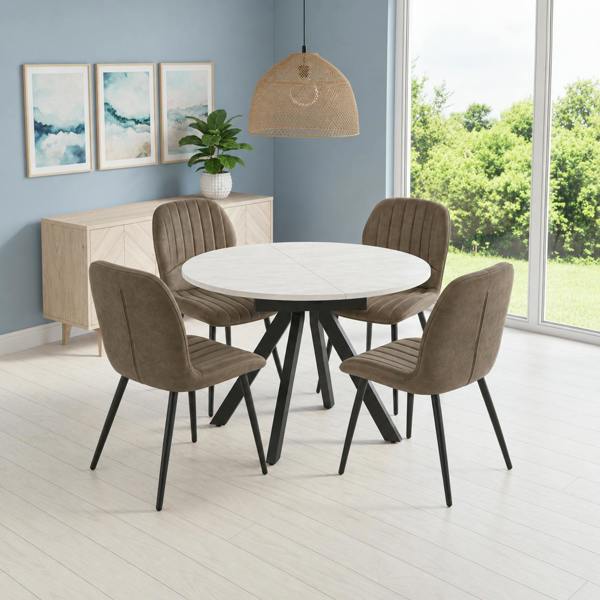 Outdoor Living Harley Extendable Dining Table with 4 Jaydn Chairs
