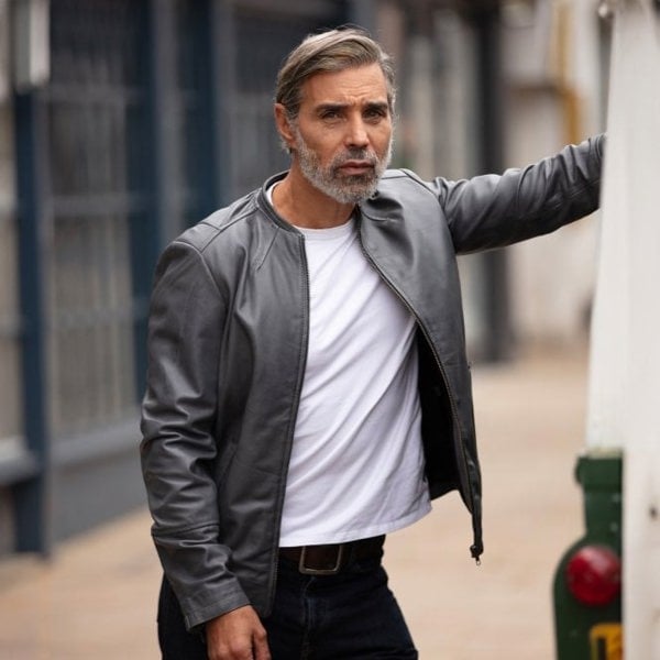 Ashwood 'Fons' Leather Slim Fit Biker Jacket: BR FONS-1