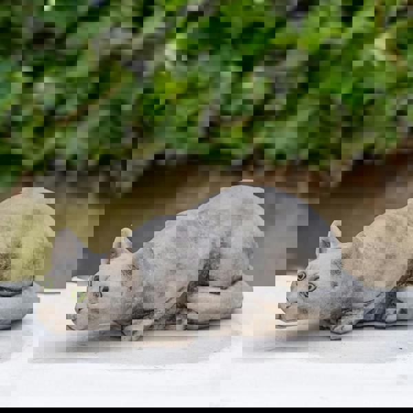 Stone Cast Prowling Cat Sculpture