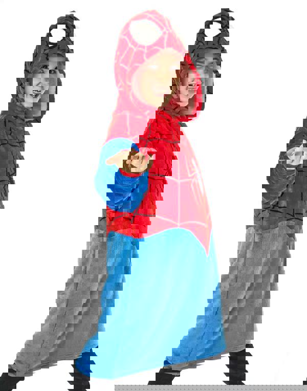 Marvel Boys Blue Spiderman Character Blanket Hoodie