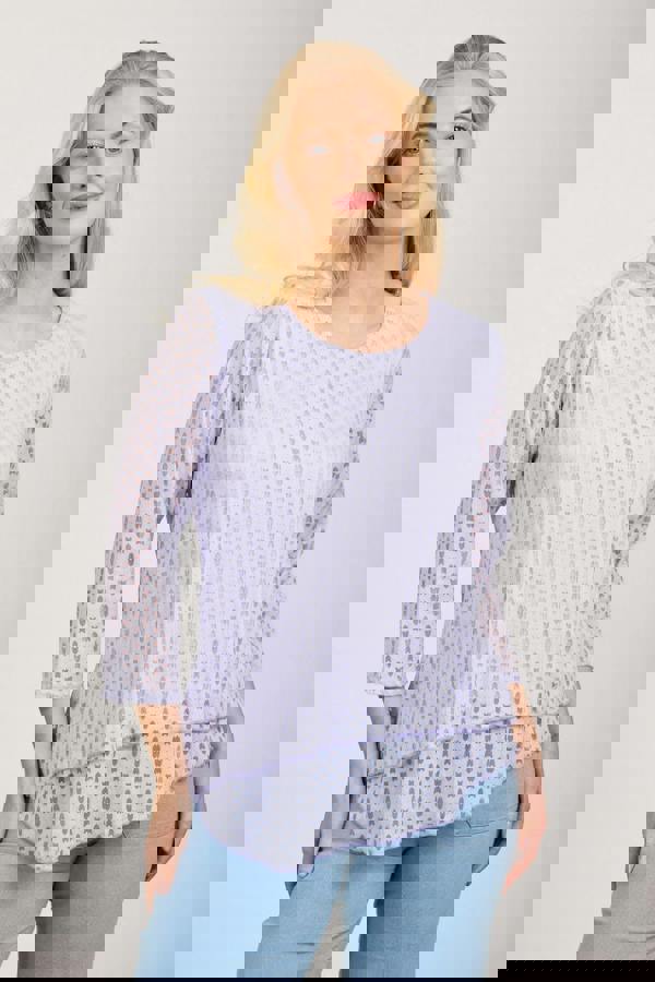 Mudflower Asymmetric Mesh Layered Top