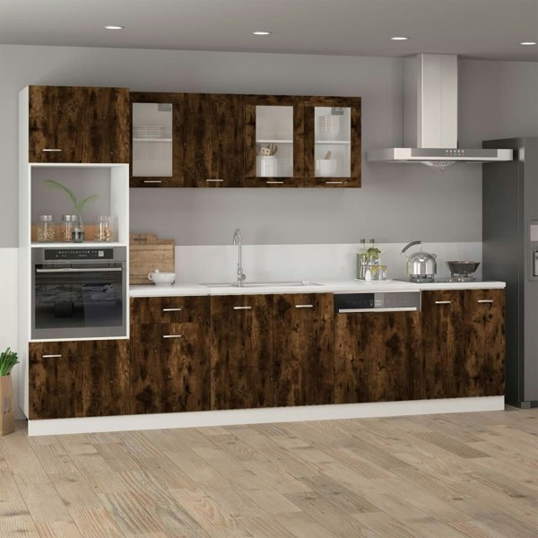 Berkfield Hanging Cabinet Smoked Oak 39.5x31x60 cm Engineered Wood