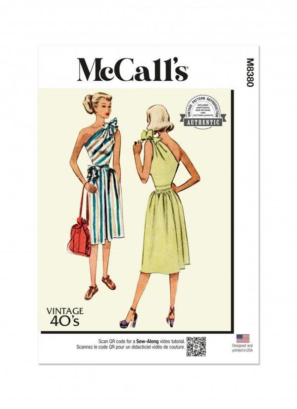 McCalls 8380 Paper Sewing Pattern – Women's Vintage Dress, Easy