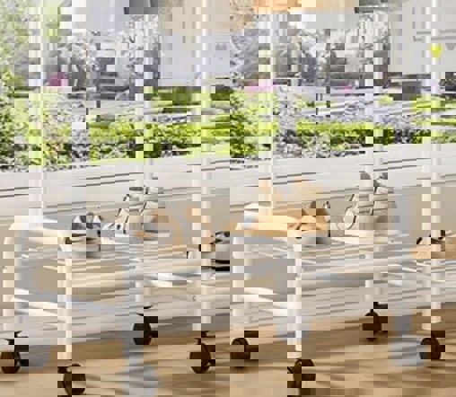 Modcraft Heavy Duty Metal Clothes Rail Rack with Double Hanging Rods, Storage Shelves & Wheels – White