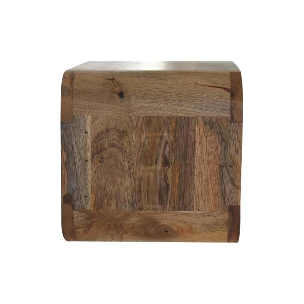 Artisan Furniture Solid Wood Oak-ish Floating Open Curve Bedside