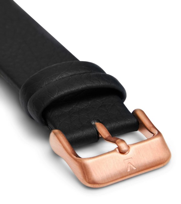 Votch Black with brushed rose gold buckle | 20mm