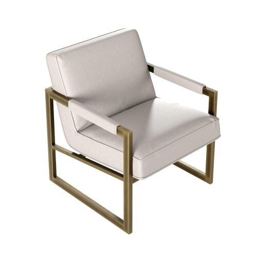Wyld Haus Torino Cream Chenille and Bronze Armchair