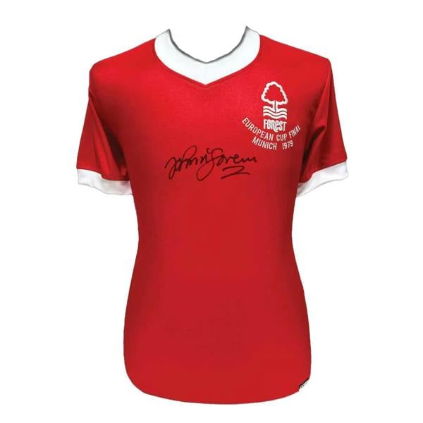 Unbranded John McGovern signed 1979 Nottingham Forest European Cup Final shirt — Unframed
