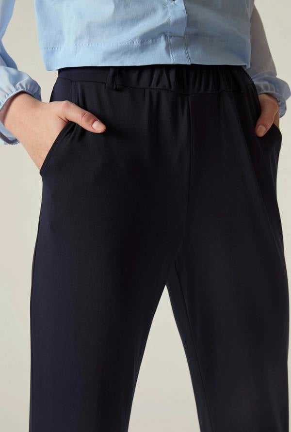 James Lakeland Navy Jersey Jogger Trousers