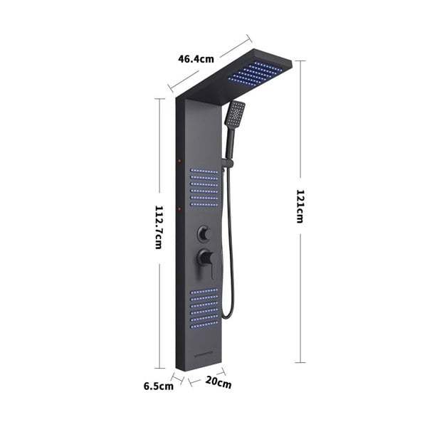 LED Lights Shower Panel 4 Function Wall Mount Shower System Bathroom Shower Living and Home
