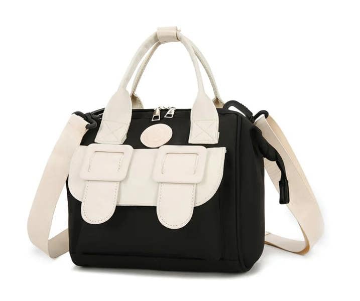 Anymom Mommy Diaper Bag Black Backpack Big Capacity Handbag Stroller for Moms Detachable Strap Maternity Shoulder Bag