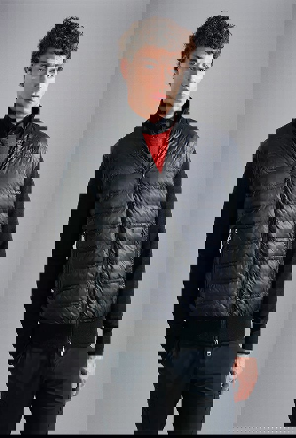 Paul & Shark Men's Hybrid Wool and Nylon Cardigan Jacket - Black