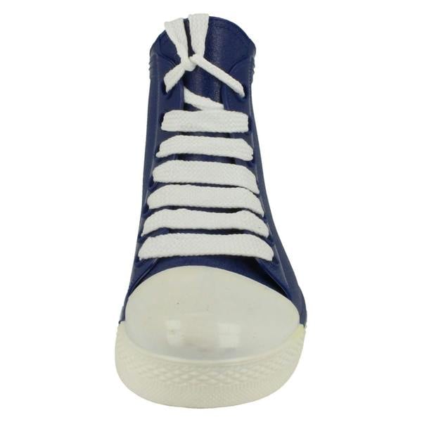 Spot On Ladies Spot On Lace Up Sneaker Style Ankle Wellington Boots