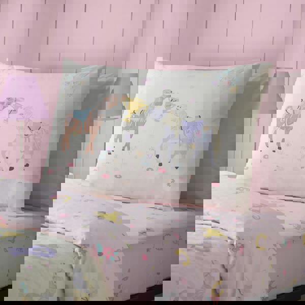 Catherine Lansfield Happy Horses Reversible Duvet Cover Set Cream