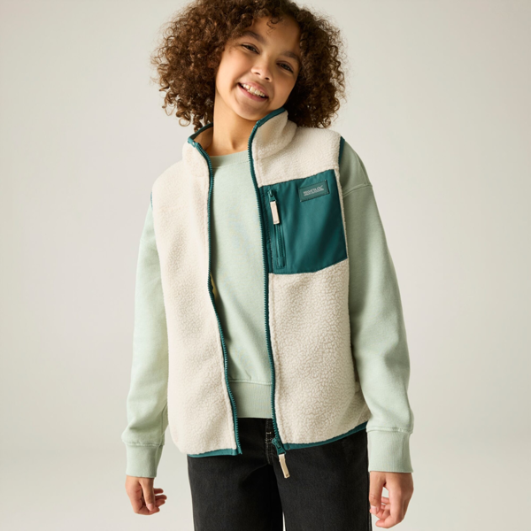 Regatta Kids Frankie Fleece Body Warmer - Light Vanilla/Mediterranea