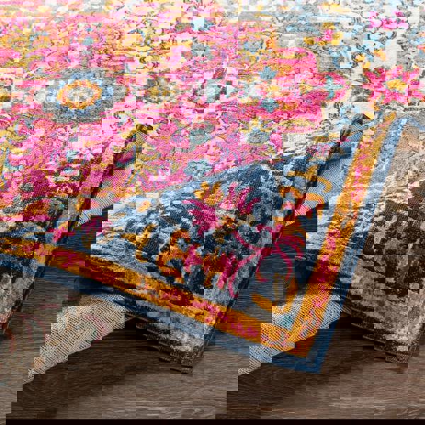 Livabliss Floransa-Vintage Orange Yellow Blue Beige Traditional Boho Rug