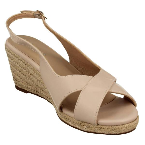 Savannah Ladies Savannah Mid Wedge Heel Espadrille Wide Fitting Sandals F2313