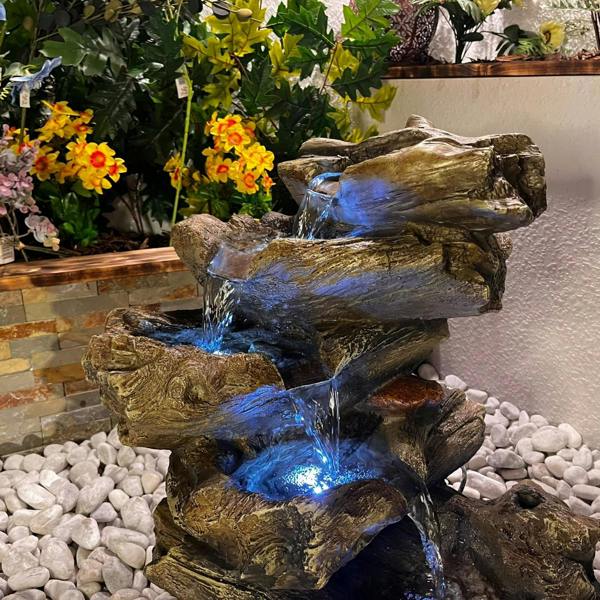 Tranquillity Water Features 5 Tier Wood Cascade Woodland Water Feature