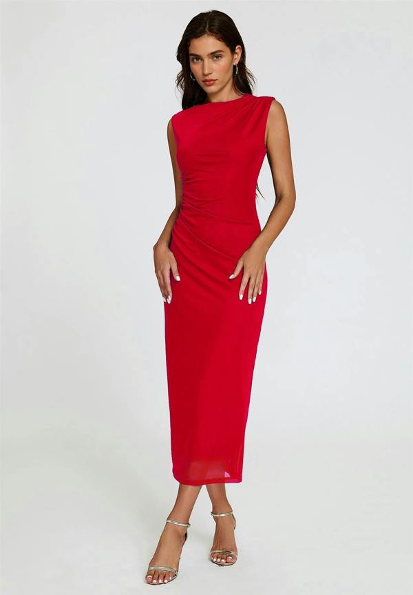 FS Collection Mesh Maxi Dress In Red