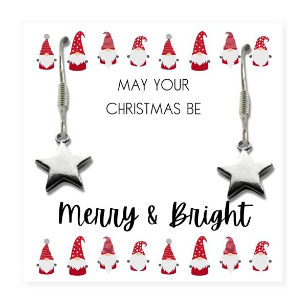 Aye Do Gifts Small Merry & Bright Christmas Gift Hamper Earrings, Chocolates & Candle
