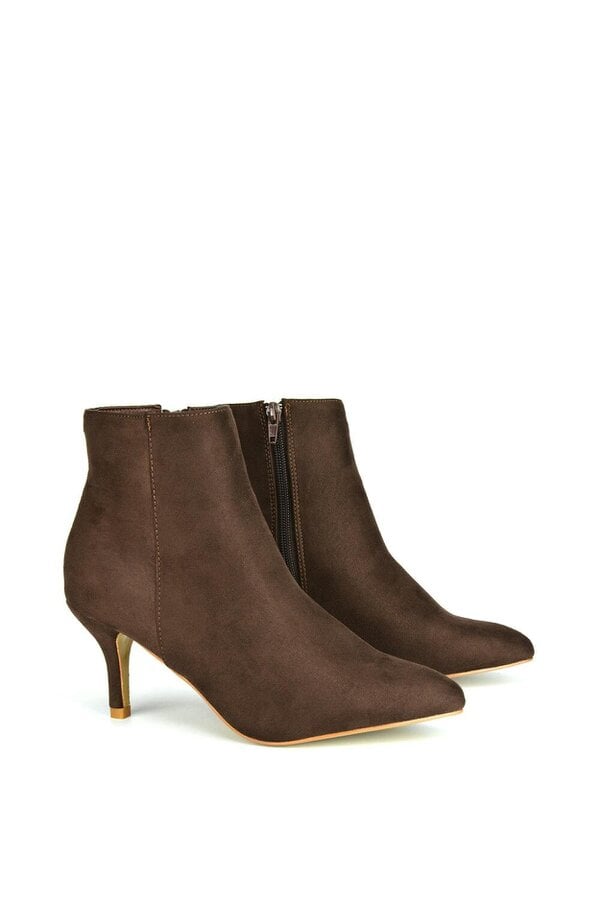 XY LONDON Low Mid Kitten High Heel Stiletto Zip-Up Ankle Boots