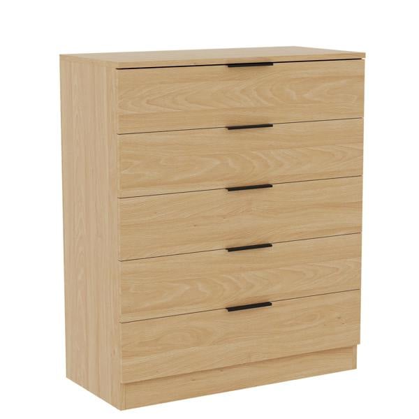 Vida Designs Trega 5 Drawer Chest, Black