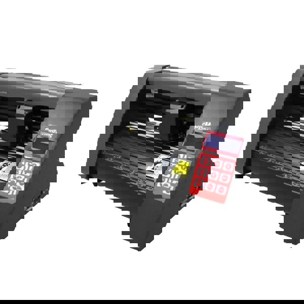 Clam Heat Press and 360mm Vinyl Cutter bundle featuring a sleek black design, digital control panel, and sturdy construction for precision crafting