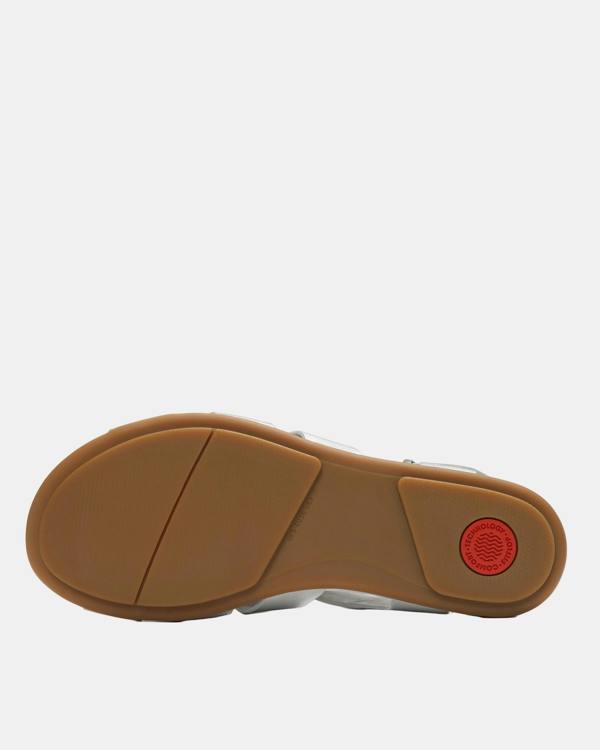 FitFlop Womens Gracie Leather Fisherman Sandals - Silver 011