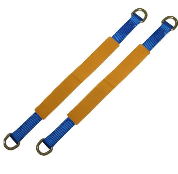 SECUREFIXDIRECT Heavy Duty Axle Recovery Straps X2 500MM - 840MM (D Rings Polyester Transport Trailer)