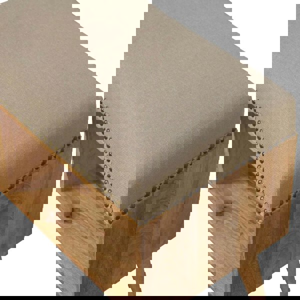 Artisan Furniture Solid Wood Studded Linen Open Bench